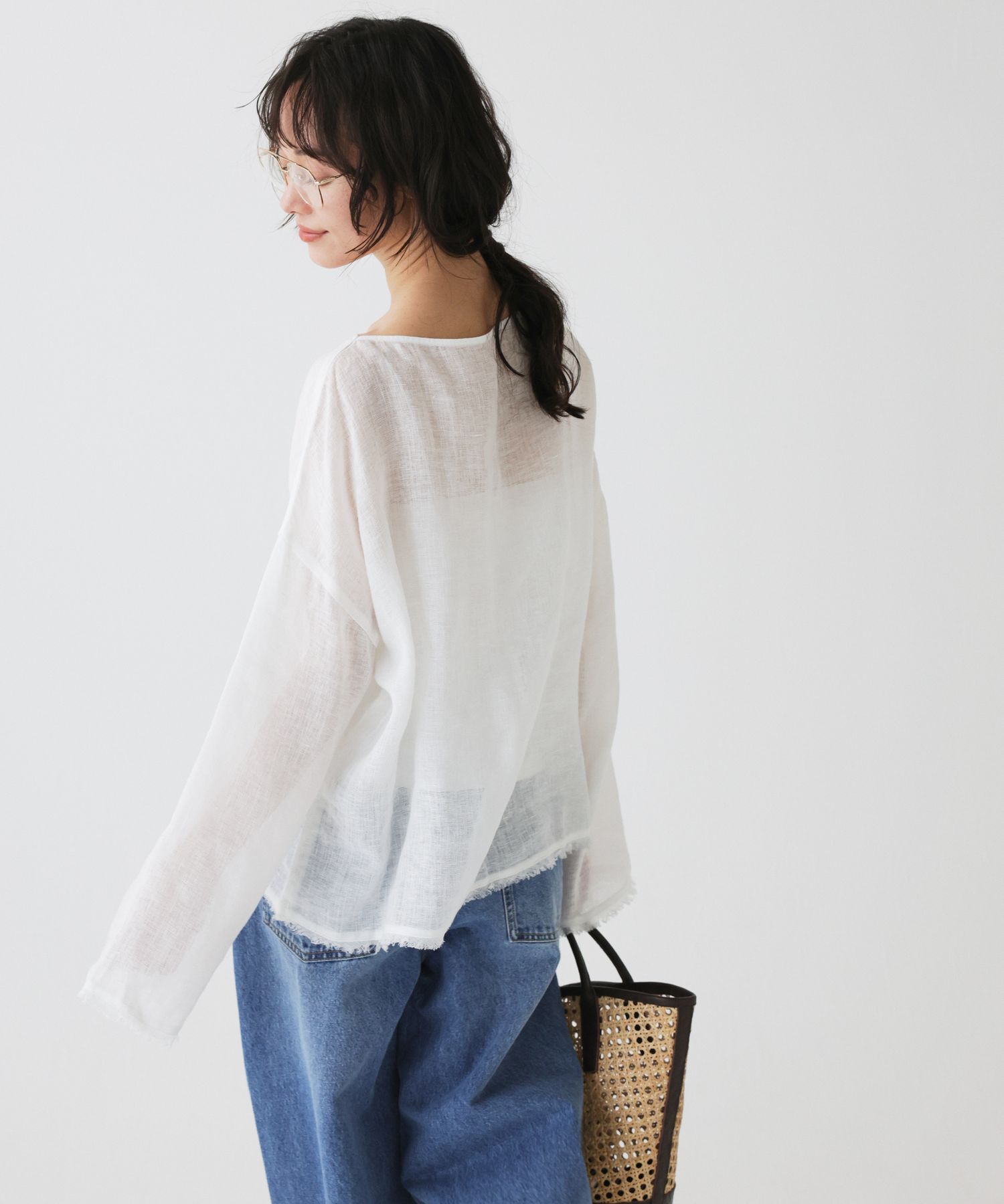 BABYLONE「リネンボートネックブラウス」|シャツ・ブラウス|
