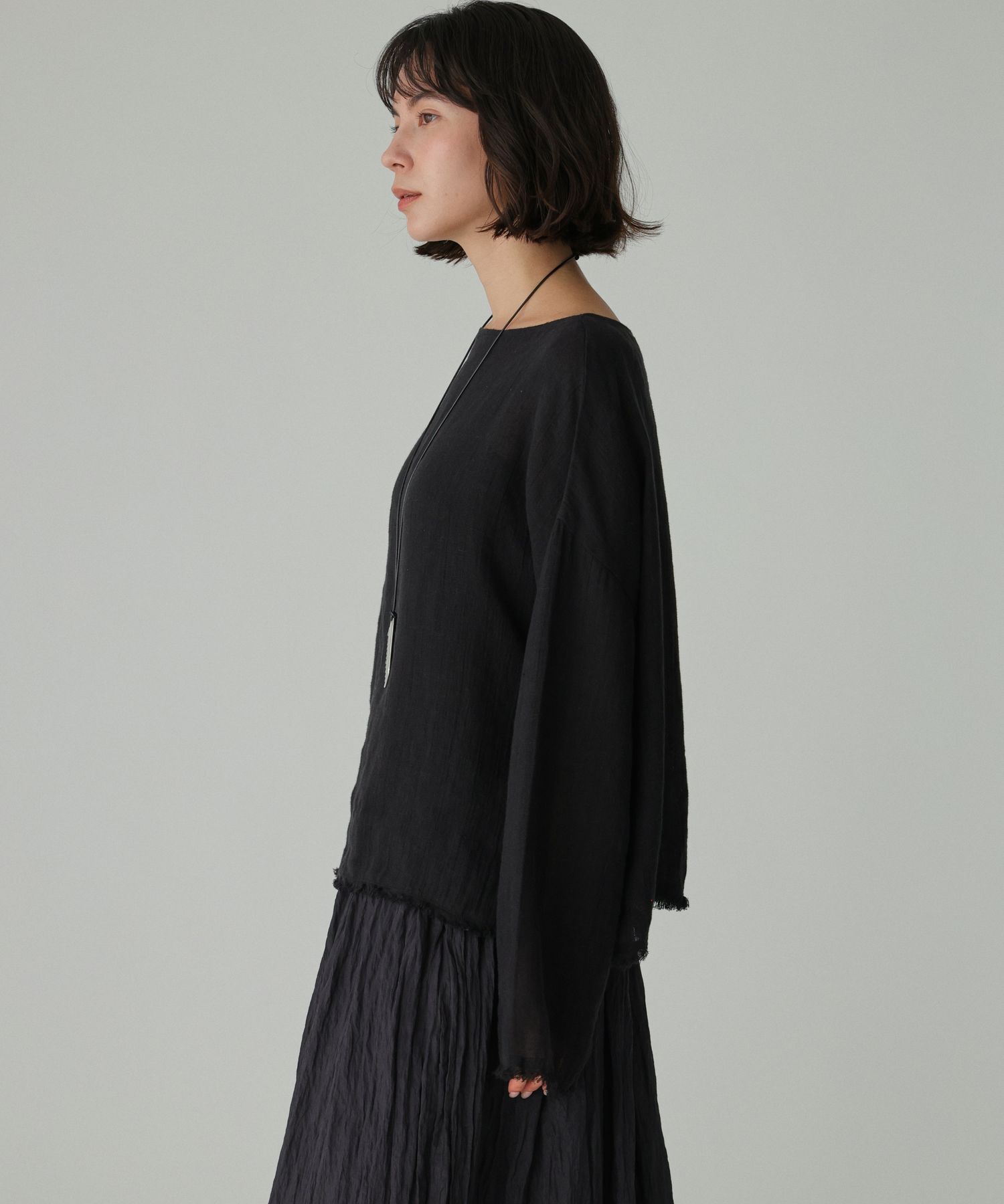 BABYLONE「リネンボートネックブラウス」|シャツ・ブラウス|