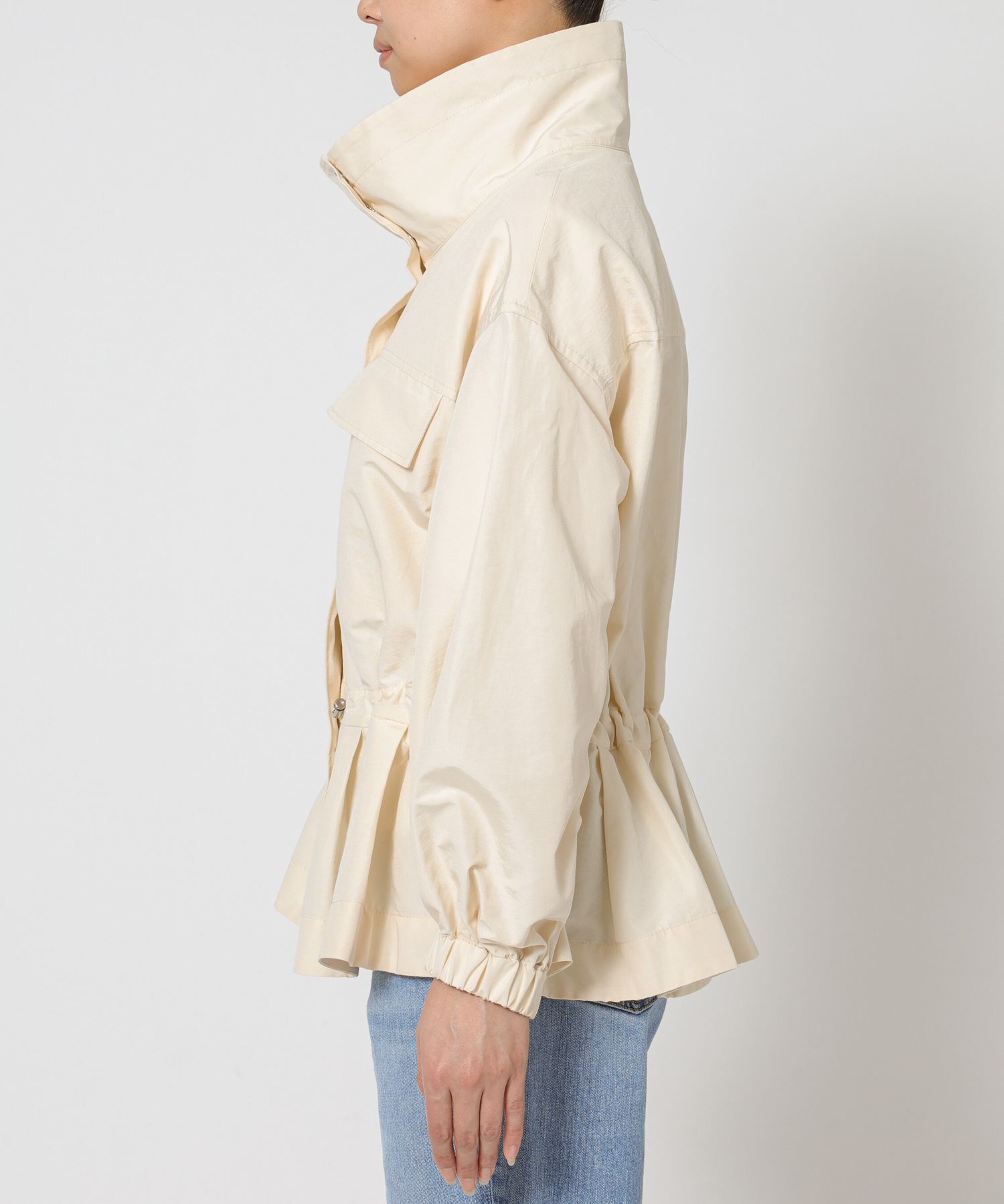 BABYLONE「撥水ナイロンペプラムブルゾン」|ブルゾン・スタジャン|