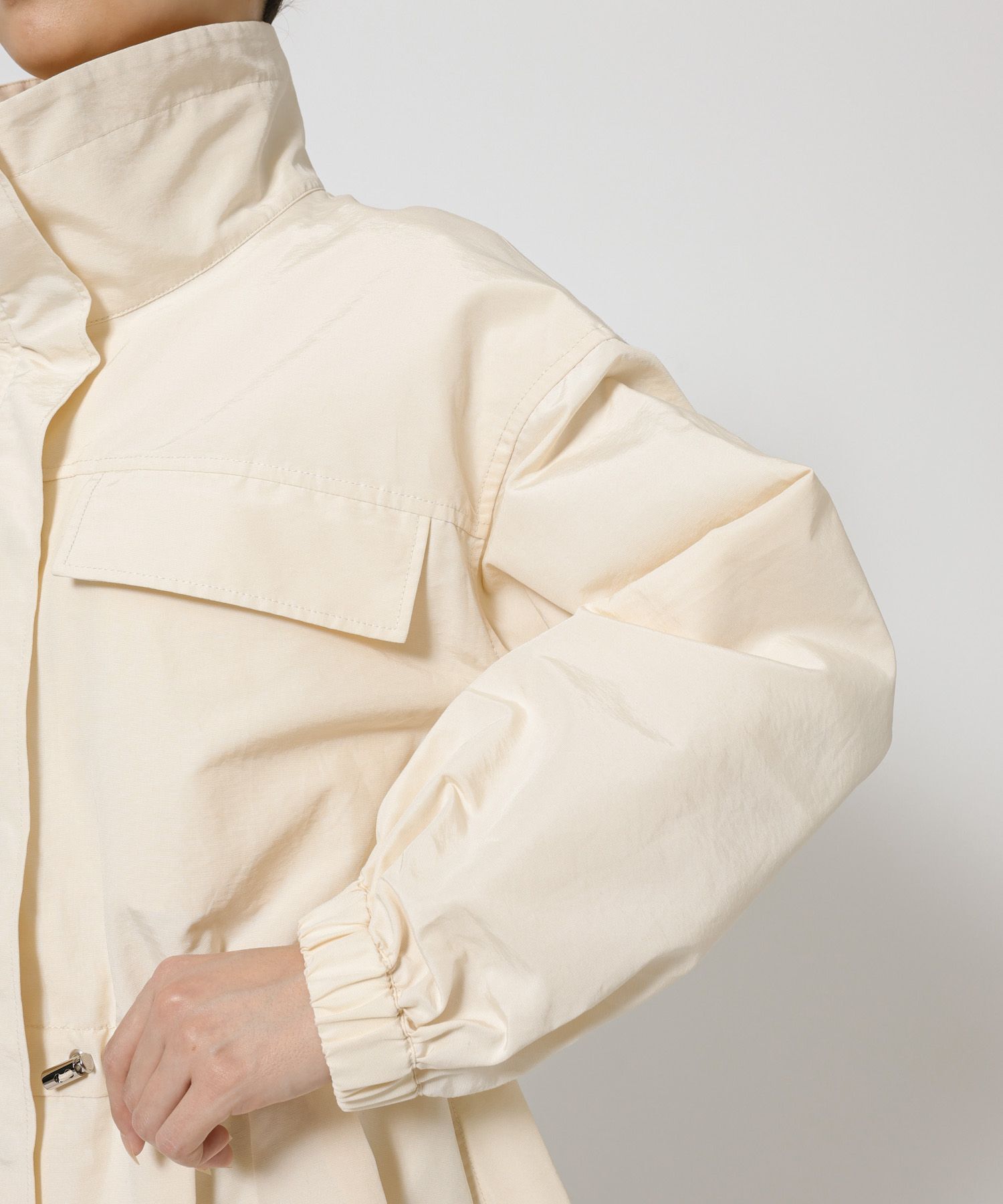 BABYLONE「撥水ナイロンペプラムブルゾン」|ブルゾン・スタジャン|