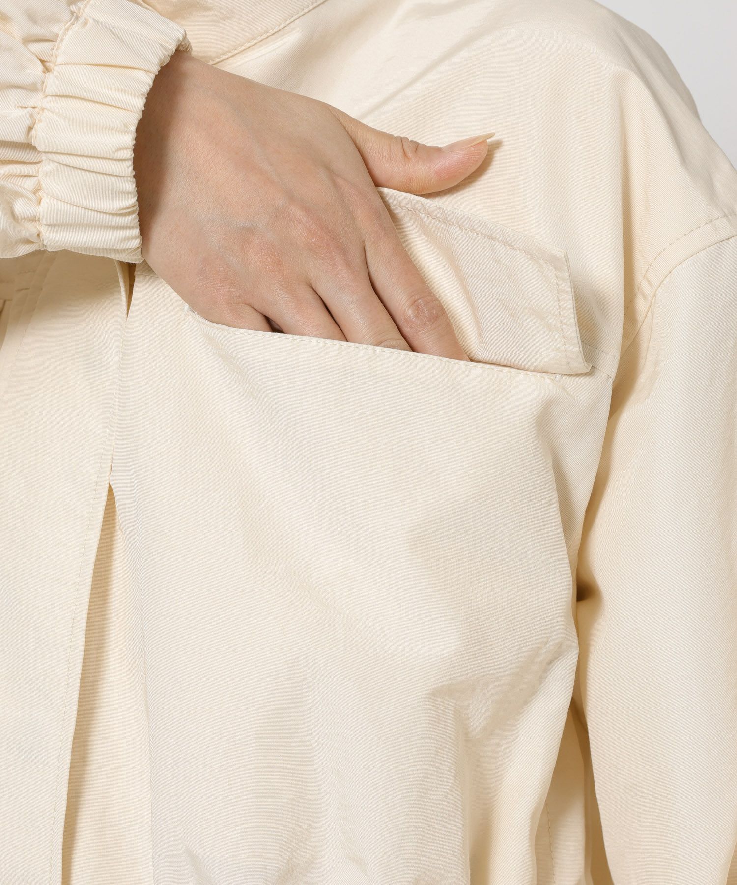 BABYLONE「撥水ナイロンペプラムブルゾン」|ブルゾン・スタジャン|