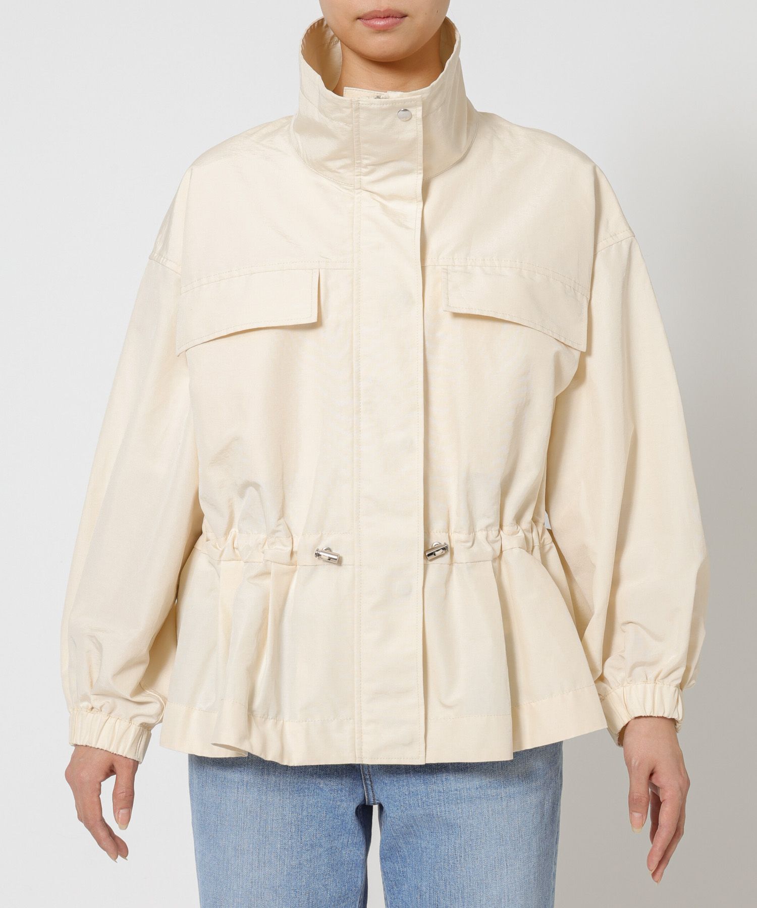 BABYLONE「撥水ナイロンペプラムブルゾン」|ブルゾン・スタジャン|