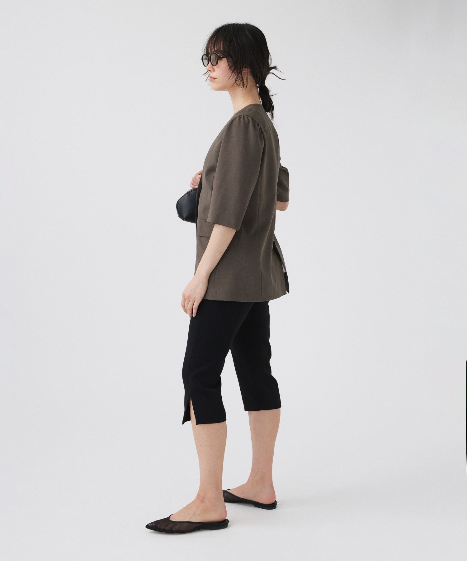 BABYLONE「【多機能素材】5部袖ジャケット」|テーラードジャケット|