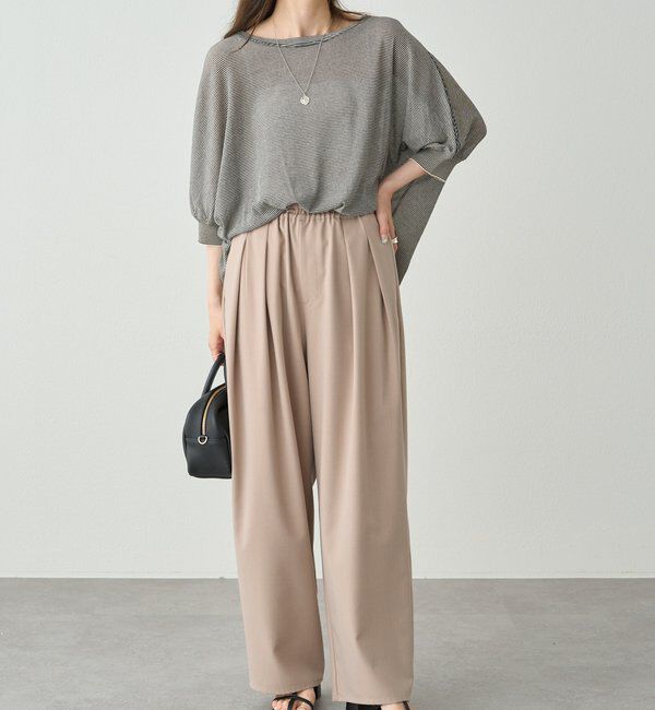  「ミジンボーダー袖口リブTシャツ」|Tシャツ・カットソー|