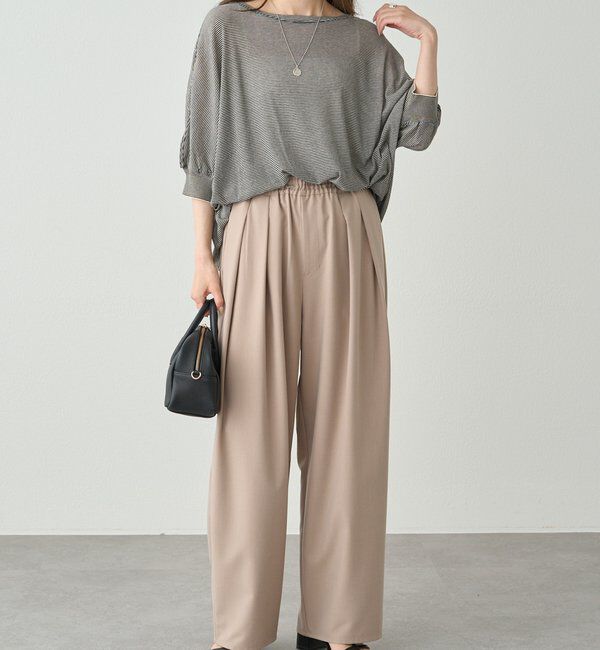  「ミジンボーダー袖口リブTシャツ」|Tシャツ・カットソー|