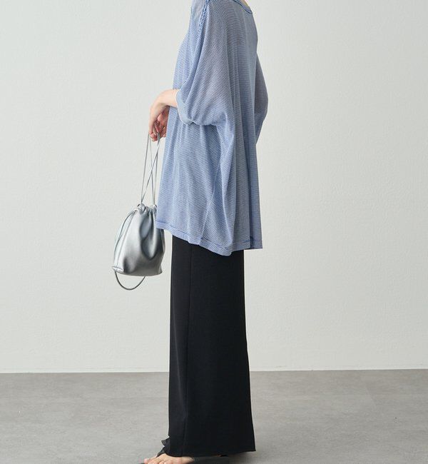  「ミジンボーダー袖口リブTシャツ」|Tシャツ・カットソー|