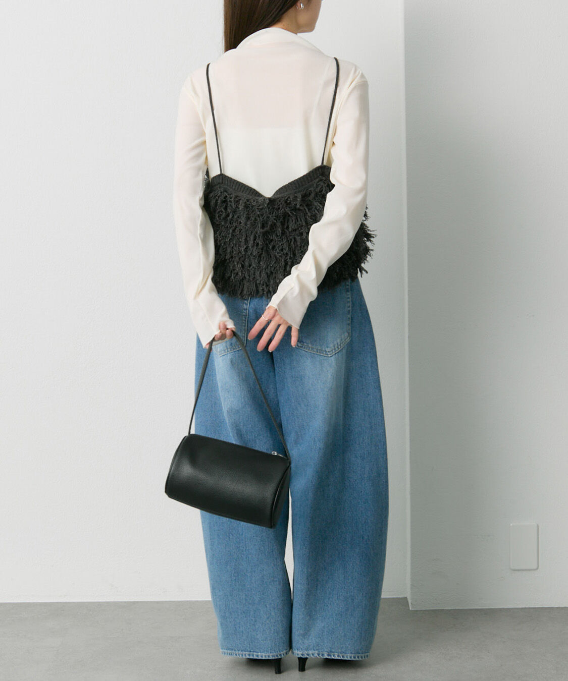  「【新色追加/リバイバル】ナイロンチュールベロアハイネックトップス」|Tシャツ・カットソー|