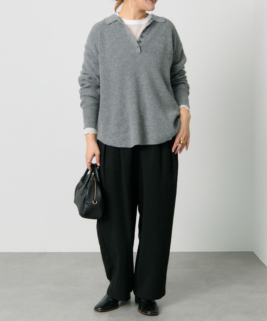  「ワッフルニットポロ」|キャミソール|