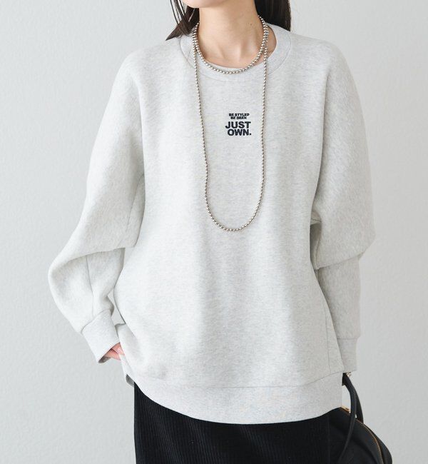  「裏ボアロゴ刺繍スウェット」|プルオーバー|オートミール