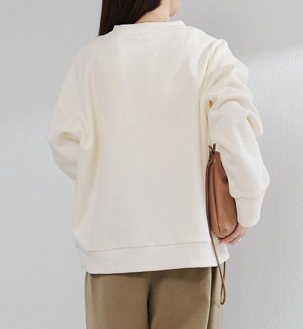  「フロッキープリントハーフジップ裏起毛スウェット」|プルオーバー|