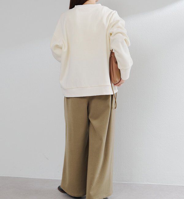  「フロッキープリントハーフジップ裏起毛スウェット」|プルオーバー|