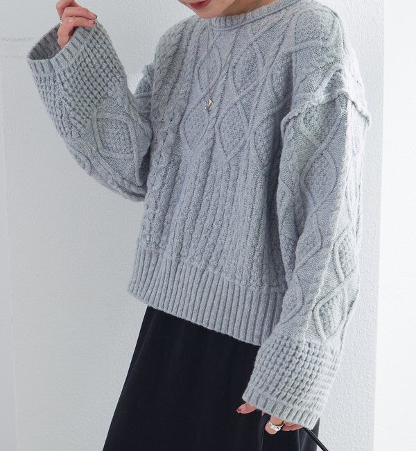  「ミックスケーブルニットプルオーバー」|ニット・セーター|