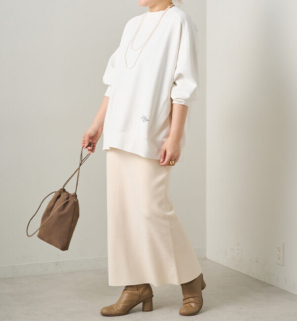  「ロゴ刺繍チュニックスウェット」|プルオーバー|