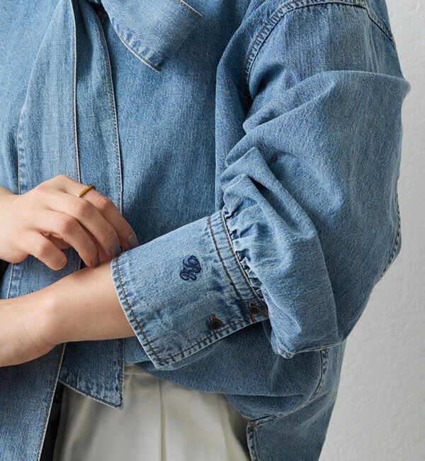  「デニムリボンタイブラウス」|プルオーバー|