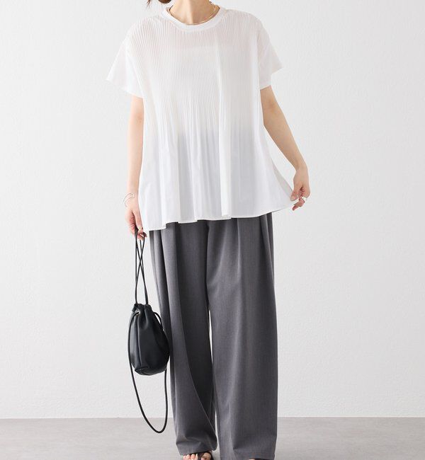  「《リバイバル》【WEB限定/Du noir】フロントプリーツTシャツ」|シャツ・ブラウス|