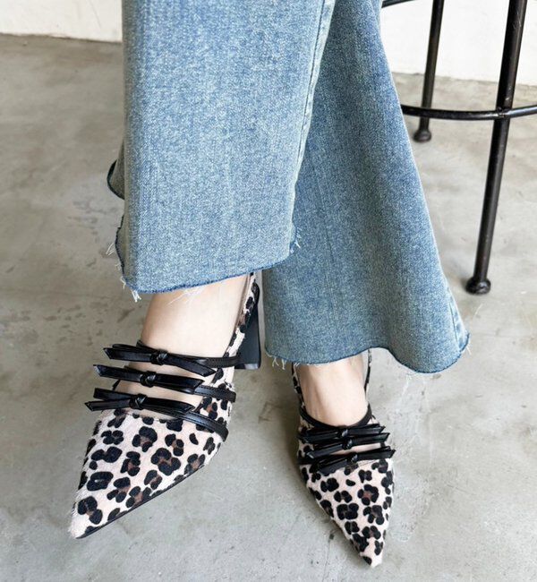  「リボン付きポインテッドストラップシューズ」|その他|