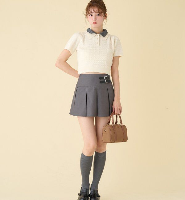  「サイドベルトプリーツスカート」|スカート|