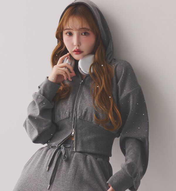  「セットアップ対応／裾ビジューカットパンツ」|その他|