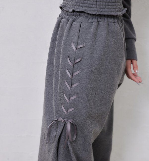  「【セットアップ可能】レースアップカットパンツ」|その他|