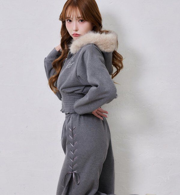  「【セットアップ可能】レースアップカットパンツ」|その他|