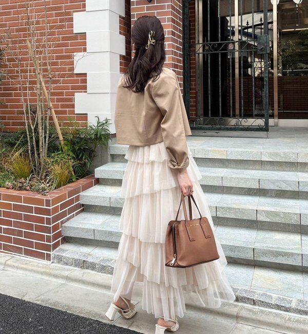  「【WEB限定リバイバル】ティアードチュールワンピース」|ワンピース|