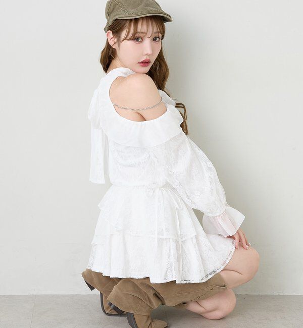  「肩ビジューアメスリチュニック」|シャツ・ブラウス|