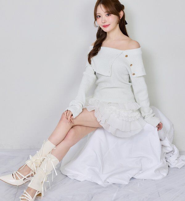  「オフショルラメニット」|ニット・セーター|