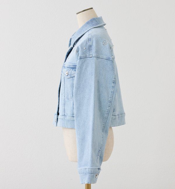  「ビジューデニムジャケット」|ダウン|