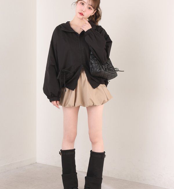  「ドロストリボンポケット付きマウンテンパーカー」|ダウンベスト・ベスト|