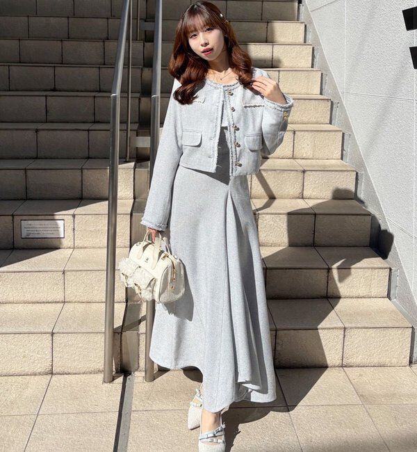  「【miyabi企画】フリルツイードキャミワンピ」|その他|