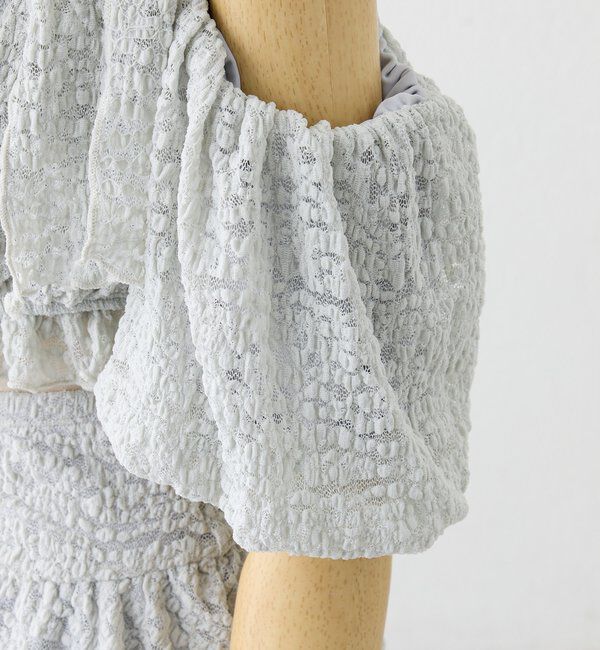  「swimwear/シャーリングオフショル+バルーンミニスカート（3点セット)」|その他|