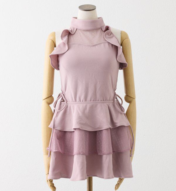  「swimwear/アメスリフリルミニワンピース(2点セット)」|その他|ピンク