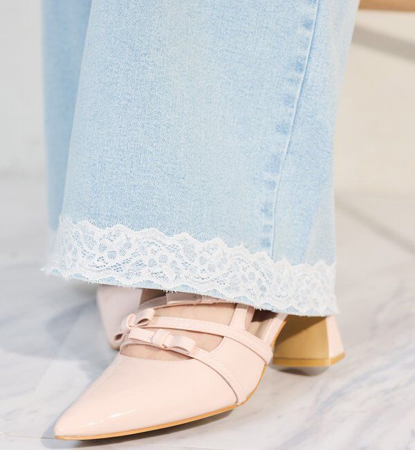  「【ウエスト調整可】レースポケットワイドデニム/SMサイズ展開あり」|その他|