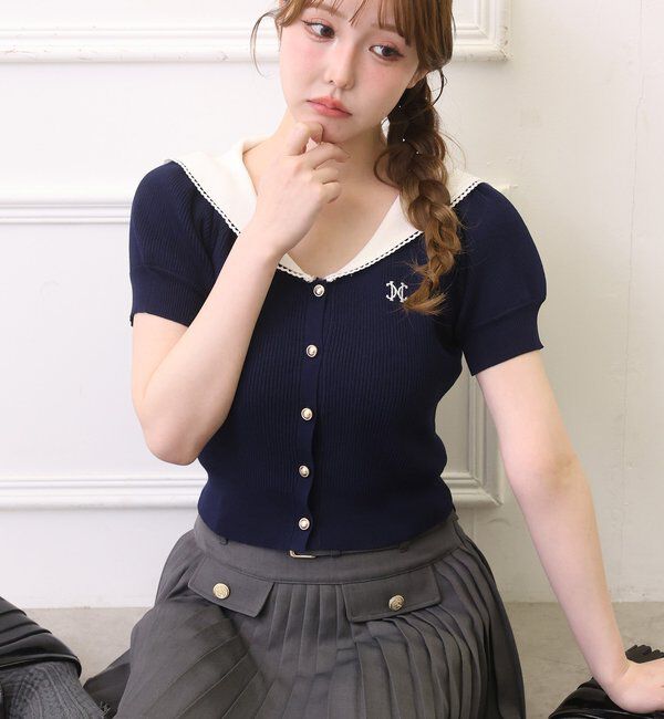 「セーラー半袖ニット」|ニット・セーター|