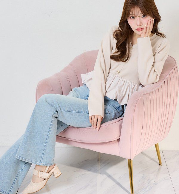  「ロゴ刺繍入りバルーントップス」|ニット・セーター|