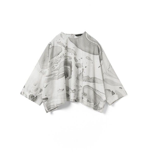 mizuiro ind「mizuiro ind マーブルプリントワイドプルオーバー」|シャツ・ブラウス|