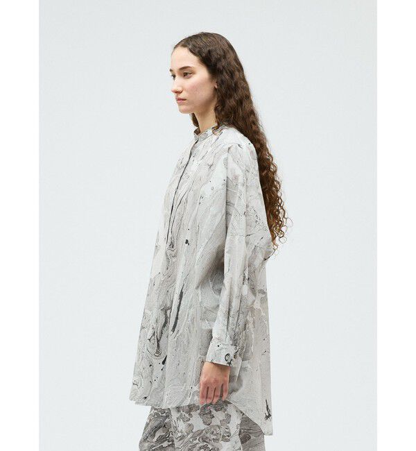 mizuiro ind「mizuiro ind マーブルプリントチュニックワンピース」|ワンピース|