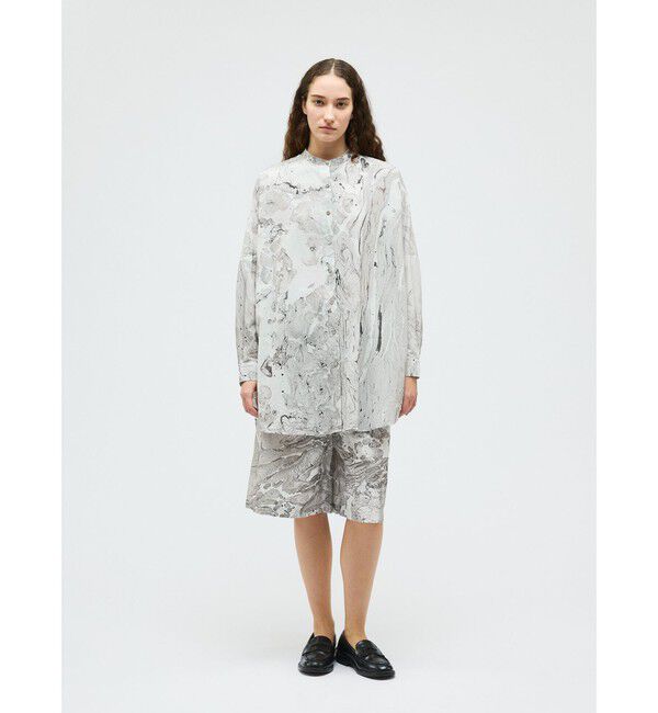 mizuiro ind「mizuiro ind マーブルプリントチュニックワンピース」|ワンピース|