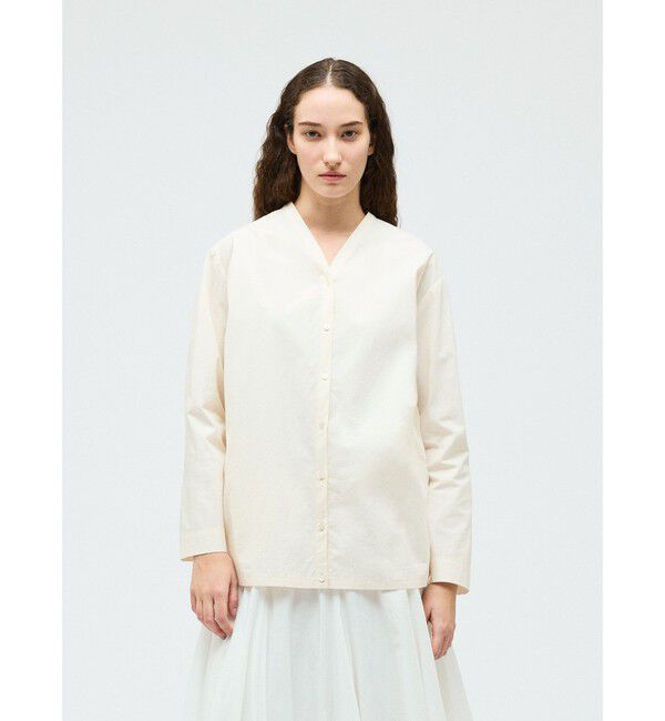 mizuiro ind「mizuiro ind シャツカーディガン」|カーディガン|アイボリー