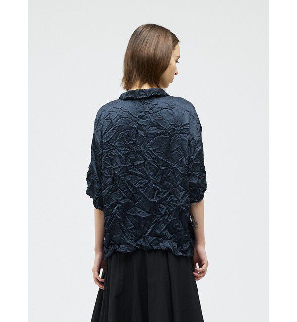 mizuiro ind「mizuiro ind ワッシャーハーフスリーブシャツ」|シャツ・ブラウス|