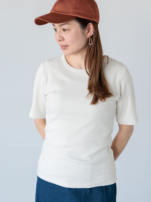 Lugnoncure「【抗菌防臭】クルーネックリブTシャツ」|Tシャツ・カットソー|オフホワイト