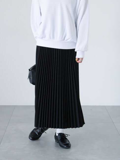Lugnoncure「【選べる着丈】無地/柄アソートプリーツスカート」|スカート|ブラック