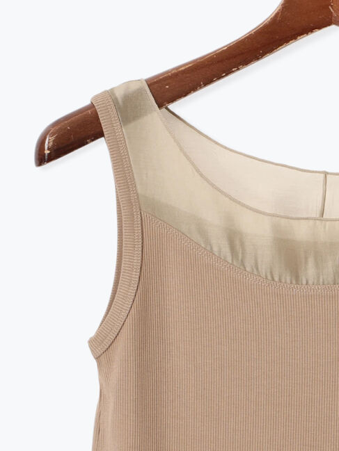 Te chichi「シアー切替スクエアネックタンクトップ」|Tシャツ・カットソー|