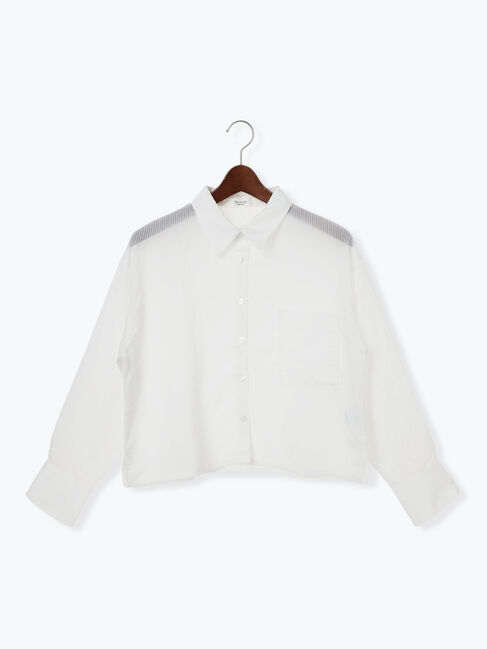 Te chichi TERRASSE「ストライプクロップドシアーシャツ」|シャツ・ブラウス|オフホワイト