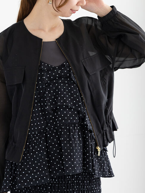 Te chichi「シアーノーカラーブルゾン」|ブルゾン・スタジャン|ブラック