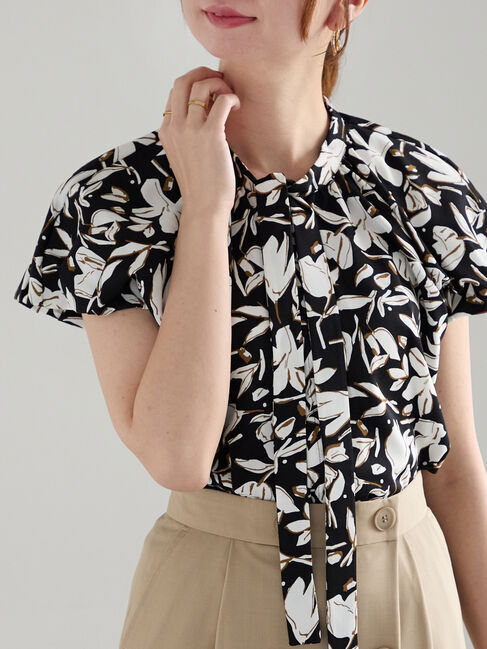 Te chichi「アソートボウタイバルーンスリーブブラウス」|シャツ・ブラウス|ブラック