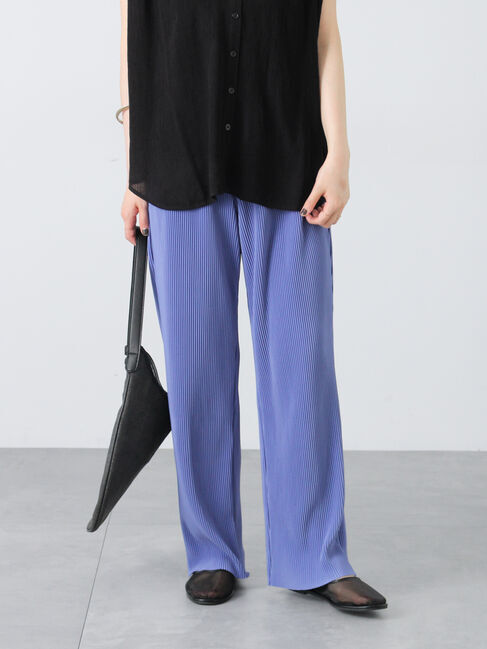 Lugnoncure「【セルフカット】無地/柄アソートプリーツパンツ」|その他|ブルー