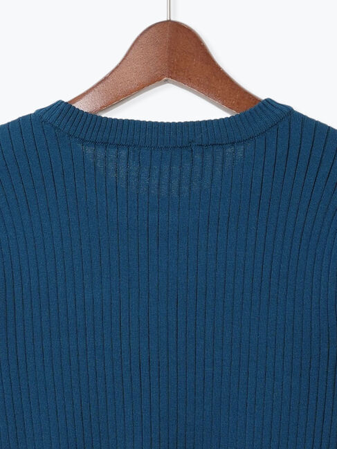 Te chichi TERRASSE「ハーフスリーブクルーネックリブニット」|ニット・セーター|