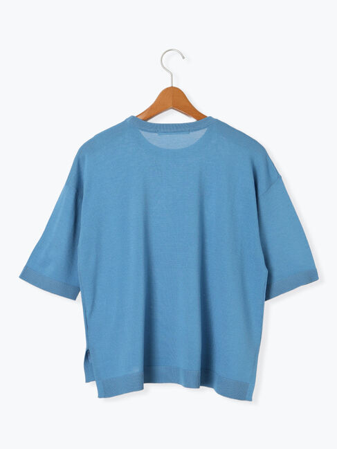 Lugnoncure「【接触冷感】サイドスリットハーフスリーブニット」|ニット・セーター|