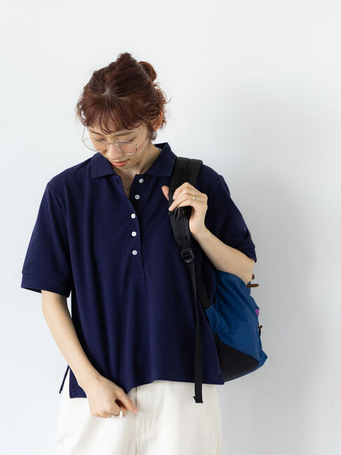 Lugnoncure「鹿の子ポロシャツ」|その他|ネイビー